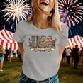 thumbnail image 2 of Puliio 250th Anniversary USA Tee Women's USA 250 Years of Freedom Floral American Flag Graphic Patriotic T-Shirt Crewneck 4th of July Tshirt, 2 of 4