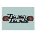 thumbnail image 2 of Fitness Cutting Board, No Pain No Gain Vintage Emblem Design Barbells Weightlifting Bodybuilding, Decorative Tempered Glass Cutting and Serving Board, Large Size, Coral Black White, by Ambesonne, 2 of 5