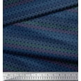 thumbnail image 3 of Soimoi Blue Poly Georgette Fabric Circle Geometric Print Fabric by the Yard 52 Inch Wide, 3 of 5