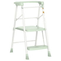HBTower Kids Step Stool, 2-Step Toddler Tower with Safety Rail, Green