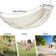 thumbnail image 4 of Double Hammock 2 People,DFITO Canvas Cotton Hammock with Carrying Bag Travel, Beach, Backyard (White), 4 of 8