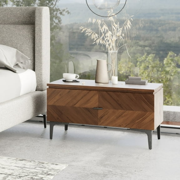 Modrest Paula Mid-Century Walnut Nightstand