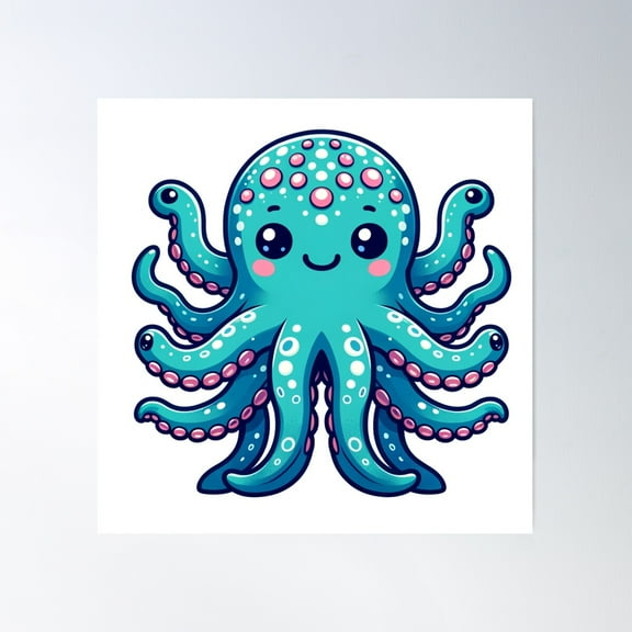 Octopus, The Beauty Of Underwater Creatures Poster Wall Art, Modern Wall Decor For Living Room Bedroom, 17x17 UNFRAMED