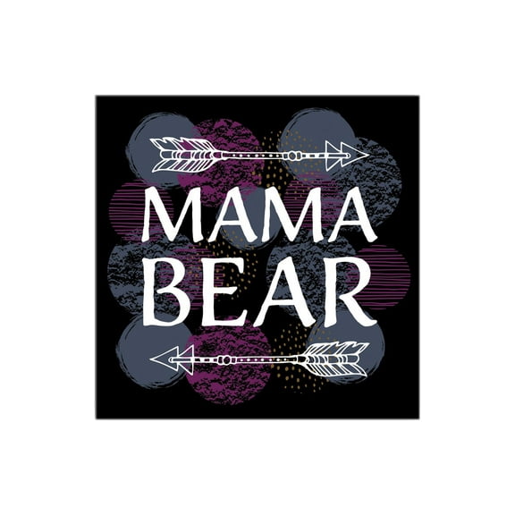 Mama Bear Blue Purple Circles Arrows 12 x 12 Wood Wall Sign Plaque