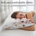 thumbnail image 5 of Red Spring Floral Pillow Covers, Linen Long Throw Pillow Case, Elegant Pastoral Flowers Watercolor Holiday Pillow Protector Decorative Cushion Cover for Living Room/Bedroom 16" x 24", 5 of 8