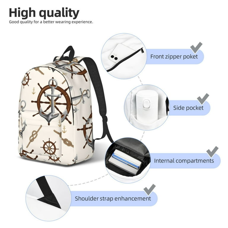 anchor laptop backpack Xecao Anchor with Rope for Canvas College Laptop Backpack, Durable Rucksack  Travel Notebook Bag School Backpack Book Bag for Men Women