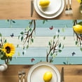 thumbnail image 4 of Burlap Table Runner 90 Inches Long,Easter Rabbit Egg Butterfly Non-Slip Kitchen Table Runners for Dining Room Everyday Use Party Table Decorations Pastoral Flower Leaf Wood Plank, 4 of 9