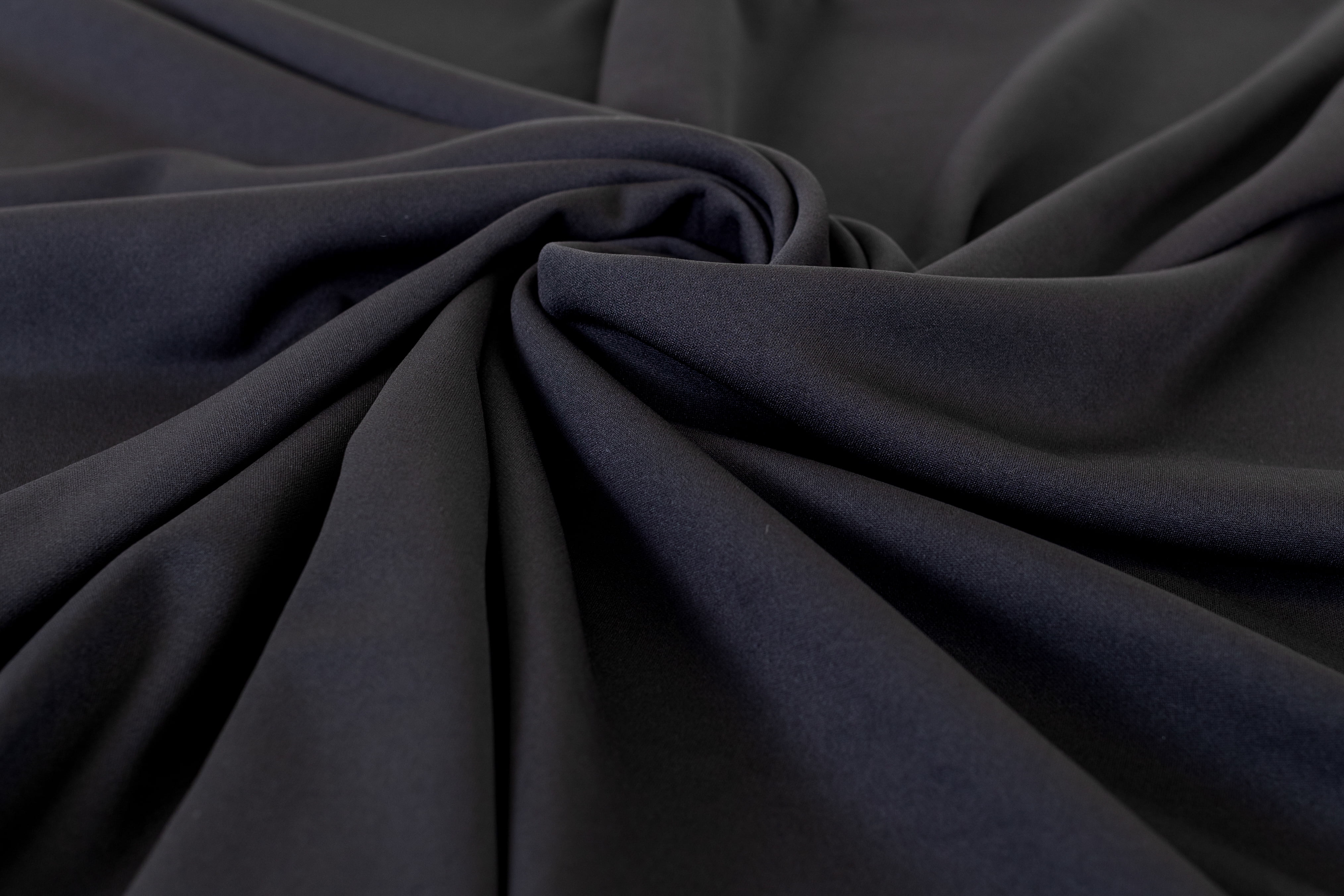 Black Plain Soft Leather Look Crepe Dress Drape Craft Fabric 44" By The Meter 