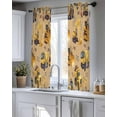 thumbnail image 5 of Construction Truck Sheer Curtains 54 Inch Length 2 Panels Set for Living Room/Bedroom, Cartoon Grips and Bulldozers Turmeric Kitchen Curtains Grommet Semi-Sheer Curtains Window Treatments 42"x54"x2, 5 of 7
