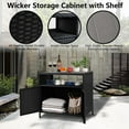 thumbnail image 5 of TROPOW Patio Outdoor Wicker Storage Cabinet - Convenient Access, & Weather-Resistant, Versatile Usage - Black Grey, 5 of 6