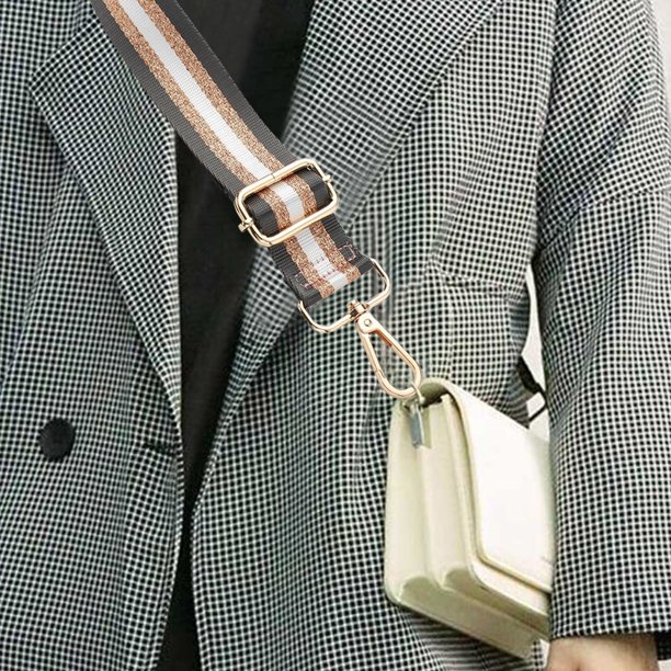 Correa ancha para bolso cruzado de 1,50 pulgadas ajustable para bolso de lona para mujer (gris)
