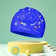 thumbnail image 3 of Glisme Kids Swim Cap Waterproof Silicone Swimming Cap For Toddler Child Youth Girls Boys Durable Swim Hats Shark Bathing Caps ,Blue, 3 of 3