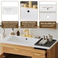 thumbnail image 4 of 36" Wood Bathroom Vanity with Ceramic Sink, Solid Wood Frame, 2 Soft-Close Doors & 3 Drawers, Adjustable Shelf, Gold Handles, Modern Storage for Small Bathrooms, 4 of 10