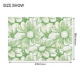 thumbnail image 3 of Toilet Rug Rectangle Bathroom Rugs Non-Slip Soft Plush Machine Washable Contour Bath Mat Retro White Green Flowers 24x16, 3 of 9