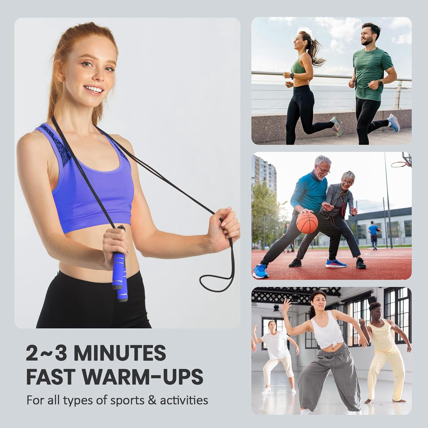 2026 New Smart Counting Jump Rope Adjustable Anti-Slip Fitness Skipping Rope