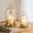Gold, variant on Metal Candle Holder, 5"&4" Wide Hurricane Glass Candle Holders with Handmade Glass Dome, Hanging Brass Candle Lantern for Pillar Candles, Table Coffee Decor, Interior Decoration (Not Included Candles