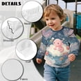 thumbnail image 7 of Xixirimido Axolotl Gifts Galaxy Print Toddler Girls Fall Winter Sweatshirt Long Sleeve Ruffle Trim Pullover Top Cute Graphic Crewneck Sweater Outfit, for 4-5T, 7 of 7