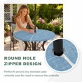 thumbnail image 4 of Round Outdoor Tablecloth with Umbrella Hole and Zipper, Sky Blue Tablecloth with Elastic Waterproof, Farmhouse Vintage Blue Solid Color Modern Patio Table Covers for 31" - 35" Picnic Pool Tables, 4 of 9