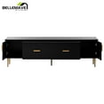 thumbnail image 6 of Bellemave Black Wood TV Stand with 2 Spacious Drawers and Cabinets, Modern Chic TV Stand with 5 Champagne Legs, up to 75", 6 of 10