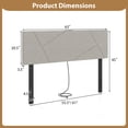 thumbnail image 3 of Costway Headboard for Queen&Full Size Bed,Geometric Upholstered Head Board with 2AC Outlets Gray, 3 of 11