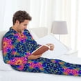 thumbnail image 6 of Sikiie Bright Turtles Mens Pajama Set, Soft Warm Long Sleeve Sleepwear, Cozy Button-Down Pjs for Men-X-Large, 6 of 7
