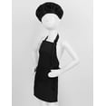 thumbnail image 5 of Aislor Kids Girls Boys Cotton Adjustable Apron and Chef Hat Set with Pockets for Kitchen Cooking Baking Wear Gardenin Black L, 5 of 7