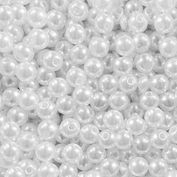 HILELIFE Pearl Beads for Jewelry Making - 1000 PCS 8mm White Pearls for Jewelry Making, Pearls for Crafts, Round Loose Pearls Beads with Hole for Necklaces Bracelets Earrings Choker Making