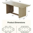 thumbnail image 2 of 70.8-Inch Dining Table for 6-8, Large Rectangle Kitchen Table with Flute Wood Base, Modern Farmhouse Long Dinner Table for Dining Room, Kitchen, Living Room, Apartment, 2 of 7