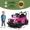 thumbnail image 5 of HHVEL 12V 7Ah Power-Wheels Jeep, Ride on Cars with Remote Control for Girls, 3 Speeds, Electric Cars for Kids 3-5, Spring Suspension, Bluetooth Music & LED Lights, Pink, 5 of 6