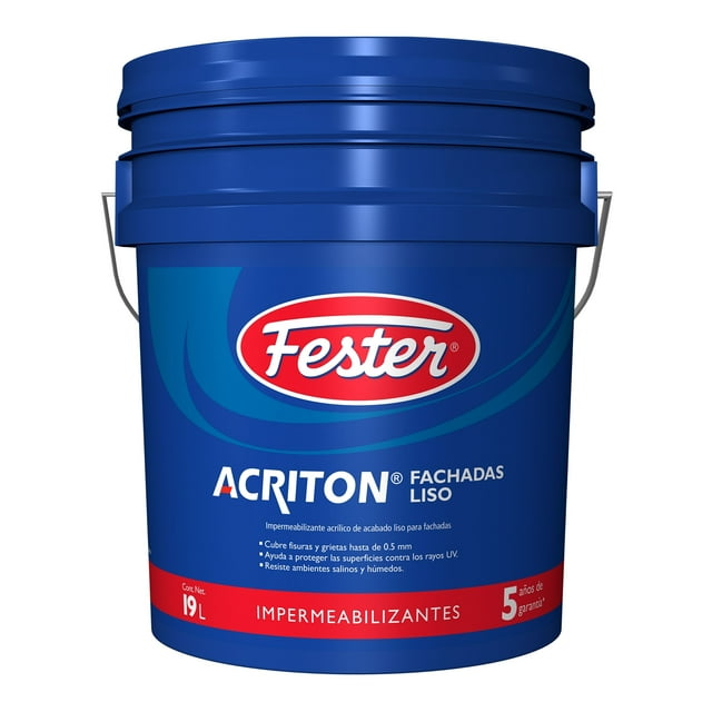 Impermeabilizante Acrilico de Acabado Liso para Fachadas Fester Fachadas Liso 5 Años 19 L Blanco