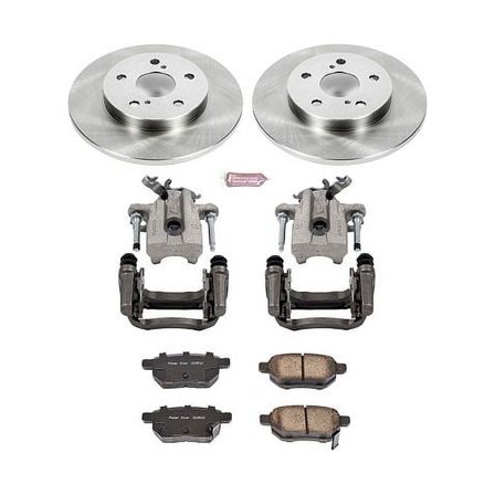 PowerStop Rear Stock Replacement Brake Pad and Rotor Kit with Calipers Fits: SCION TOYOTA Select Models KCOE7753