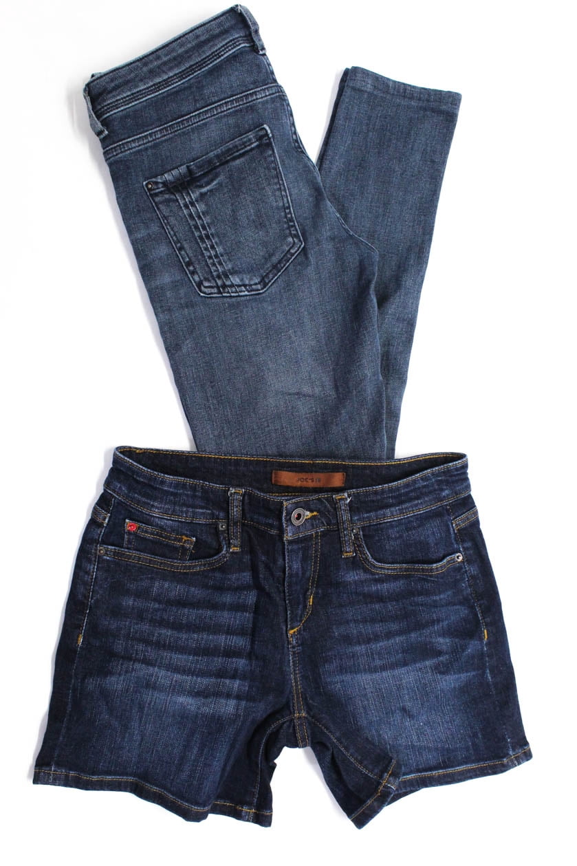 Denim Shorts Skinny Jeans Cotton Blue 
