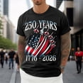thumbnail image 4 of KHONTS 250years Patriot Tshirts for Men USA Flag Printed Independence Day 250th Anniversary Tops Short Sleeve Crew Neck Tees Black XXL, 4 of 5