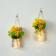 thumbnail image 2 of Albañil Apliques De Pared Led Luces De Hadas Flores Con Control Remoto Alimentado Por Batería Para Casa De Campo Boda Cafetería Bar Tienda Pared Dormitorio Decoración 2Pcs Rústico Tarro seitruly HA024962-02, 2 of 5