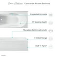 thumbnail image 6 of Concorde 60" x 32" Acrylic Glossy White, Alcove, Integral, Left-Hand Drain, Apron Bathtub, 6 of 12