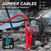 92-Piece Roadside Emergency Kit with 8 Gauge Jumper Cables, Digital Air Compressor & 55-Item First Aid Kit