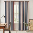 thumbnail image 5 of Kitchen Curtains 84 Inch Length 2 Panels, Red Blue Beige Grommets Window Treatment Curtain, Boho Retro Colorful Abstract Striped Thermal Curtains Drapes for Living Room/Bathroom, 5 of 9