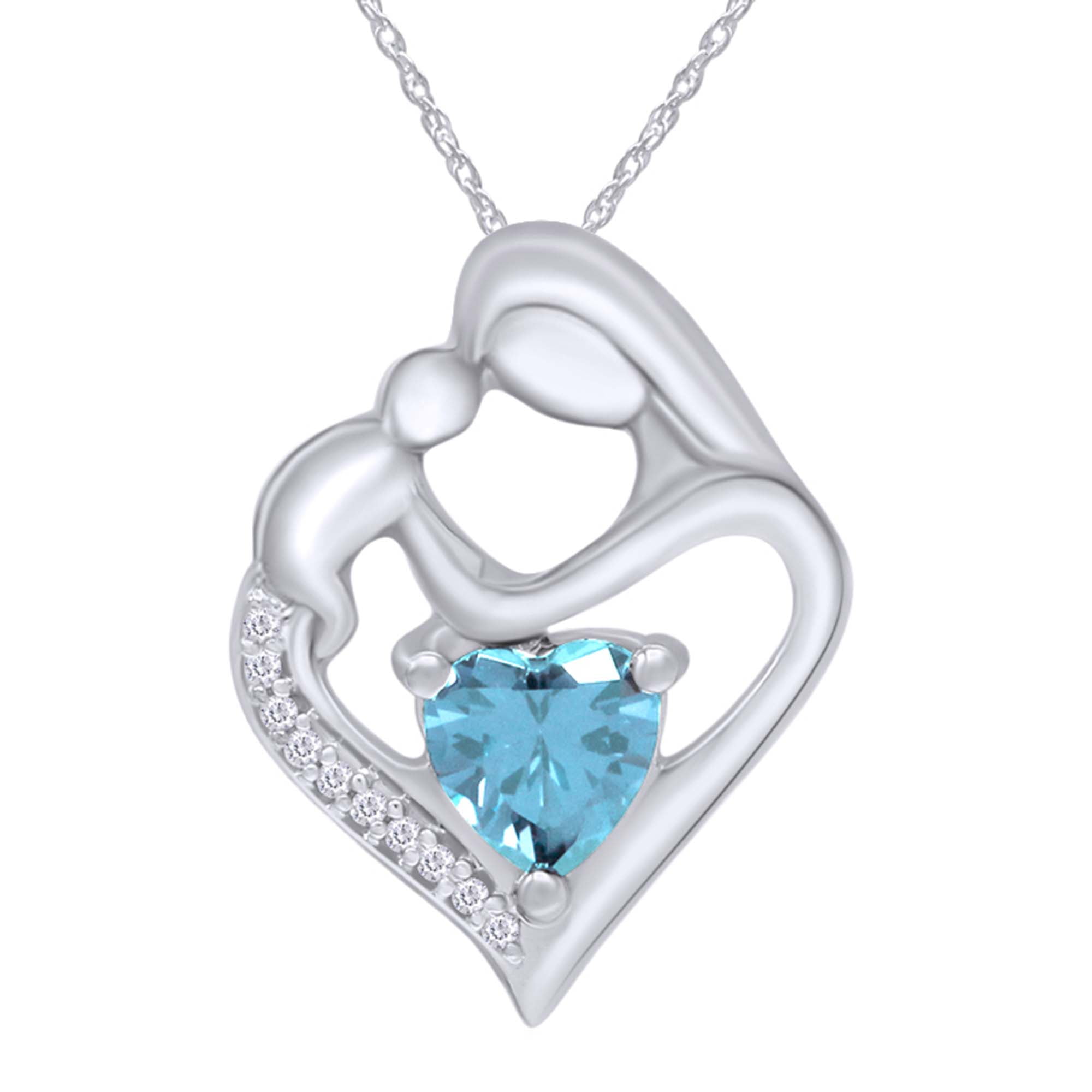 aquamarine mothers necklace