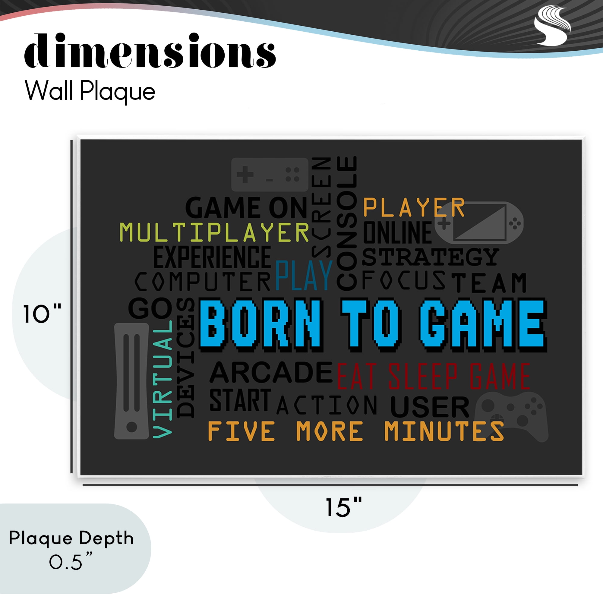 Stupell Industries Born To Game Arcade Wall Plaque Art, design by Kim Allen