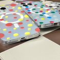 thumbnail image 4 of Compatible with iPhone 15 Pro Max Cute Case Wave Dot Pattern Magnetic Laser Holography Bling Frosting Funny Fashion Protection Shockproof Cover for Women Girls Colorful, 4 of 6
