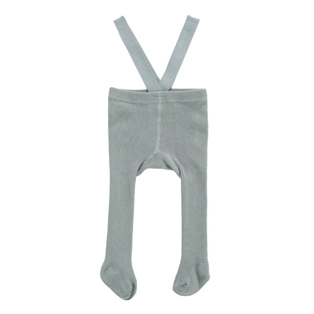 Newborn Baby Suspender Overall Pantyhose Solid Color High Waist Ribbed Knit Tights Infant Spring Autumn One-piece Leggings