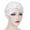 White, variant on YWDJ Turbans for Women Fashion Women Pearl Beading Hat Ruffle Cancer Chemo Beanie Turban Wrap Cap Gray