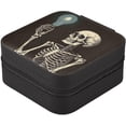 thumbnail image 2 of GZHJMY Funny Skull Travel Jewelry Case, Portable Small Jewelry Box, Necklace Earrings Travel Jewelry PU Leather Box, Christmas Gift for Women Girl for Necklace Bracelet Earrings Rings, 2 of 7