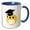 Blue/White, variant on 3drose, Emoji with Face Mask Gift for Graduation, 15oz Two-tone Yellow Mug