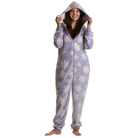 

Just Love Ladies Embossed Plush Adult Onesie 6889-10540-LIL-XS (Shaggy Snowflake - Lilac Medium)