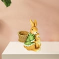 thumbnail image 4 of Mini conejitos, figuras de conejos, estatuas de conejos de Pascua, plantas, macetas, decoración Verde, 4 of 9