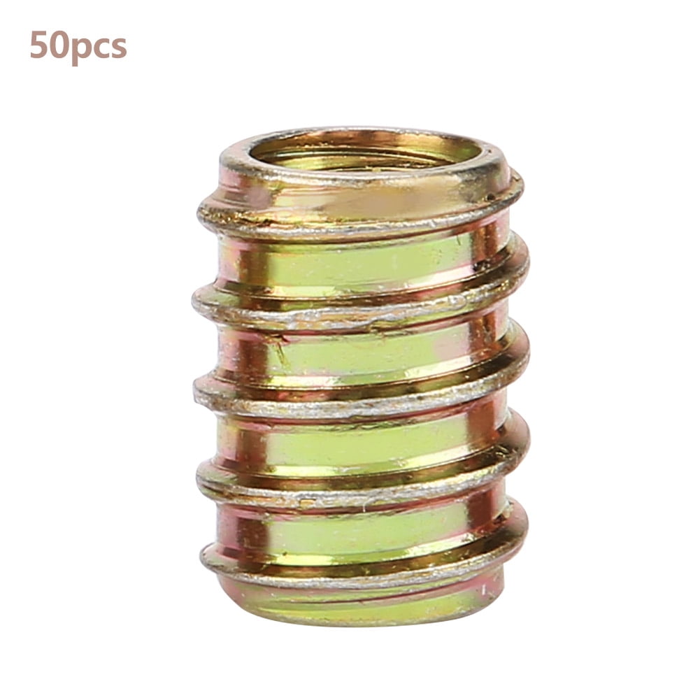 MroMax 30Pcs M4 Furniture Threaded Insert Nuts - Zinc Alloy, 8mm Length, Hex Drive For Wood
