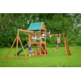 thumbnail image 4 of Creative Cedar Designs Mountain View Wooden Swing Sets with Tarp Roof with Multicolor Accessories & Green Slide, 4 of 9