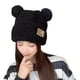 thumbnail image 4 of Lindos gorros de peluche con orejas de oso para mujeres y niñas, gorros de punto de piel sintética cálidos para invierno, sombreros de pescador, 4 of 5