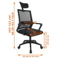thumbnail image 2 of Office Chair Mesh Black Blue Ergonomic Curved Back Computer Chair Task Desk Seat, 2 of 7